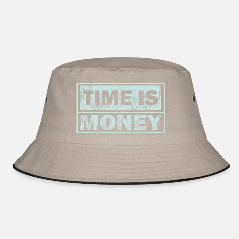 Zeit ist Geld – belasteter Blocktext Bucket Hat