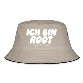 I'm Root – No Discussion - Bucket Hat - khaki/black - Front