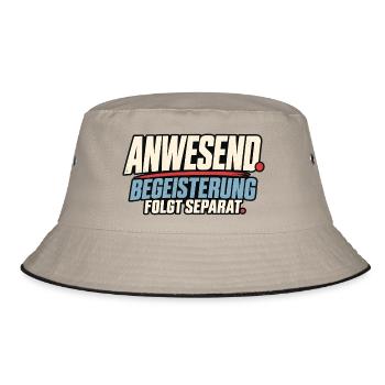 Anwesend Begeisterung Folgt Separat - Bucket Hat - Khaki/Schwarz - Vorne