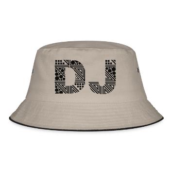 DJ - Bucket Hat - Khaki/Schwarz - Vorne