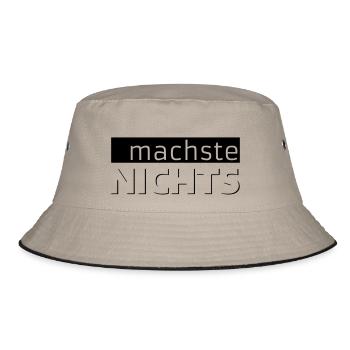 machste NICHTS - Bucket Hat - Khaki/Schwarz - Vorne