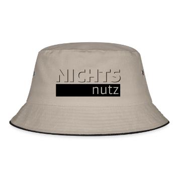 NICHTS nutz - Bucket Hat - Khaki/Schwarz - Vorne