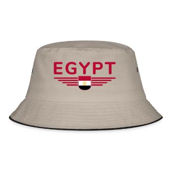 Egypt Cairo Fan Outfit T Shirt Design Fashion - Bucket Hat - khaki/black - Front