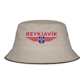 T-shirt Reykjavík – La ville des aurores boréales - Bob - kaki/noir - Devant