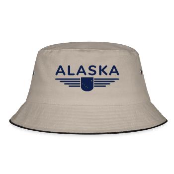 Alaska Fan T-Shirt – USA Style - Bucket Hat - khaki/black - Front