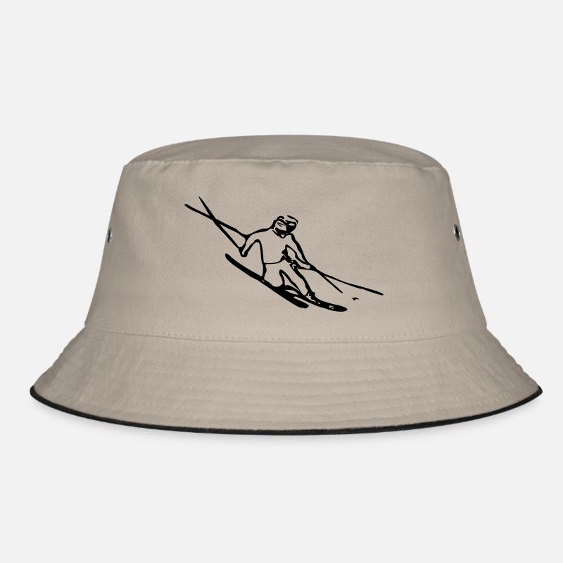 Telemark-Skifahrer - Bucket Hat - Khaki/Schwarz