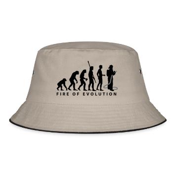 evolution_feuerwehr_2c - Bucket Hat - Khaki/Schwarz - Vorne