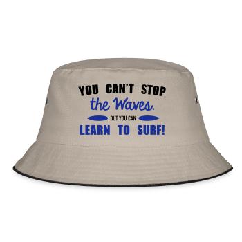 Learn to surf - Bucket Hat - khaki/black - Front