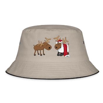 Rentiere verkleiden sich als Weihnachtsmann - Bucket Hat - Khaki/Schwarz - Vorne