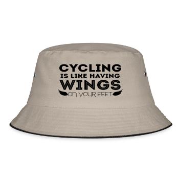 Cycling: Cycling is like having wings on your - Bucket Hat - khaki/black - Front