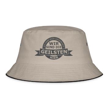 Wir sind die geilsten! - Bucket Hat - Khaki/Schwarz - Vorne