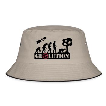 Geolution - 2color - 2O12 - Bucket Hat - khaki/black - Front