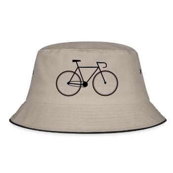 Road bike black Fixie - Bucket Hat - khaki/black - Front