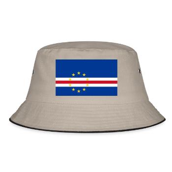 Kapverdische Flagge - Bucket Hat - Khaki/Schwarz - Vorne