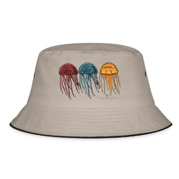 Jellyfish the transparent rulers of the sea - Bucket Hat - khaki/black - Front
