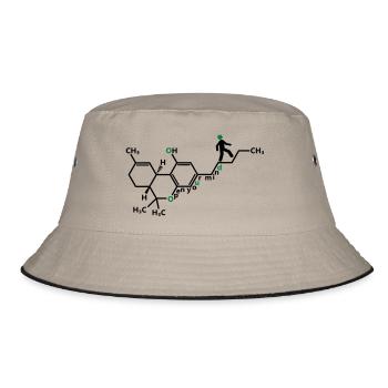 THC Molecule - Bucket Hat - khaki/black - Front