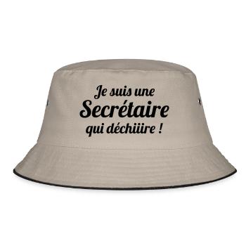 Secretary / Secretariat / Sekretärin / Secrétaire - Bucket Hat - khaki/black - Front