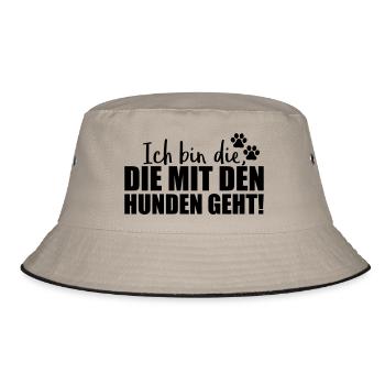 ich bin die hunden geht design - Bucket Hat - Khaki/Schwarz - Vorne