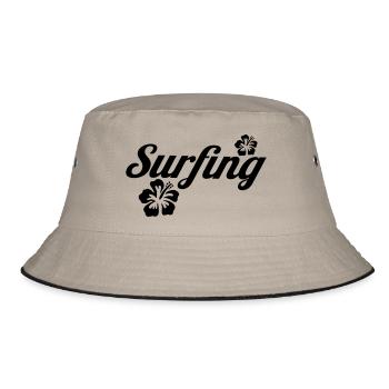 surfing - Bucket Hat - Khaki/Schwarz - Vorne