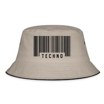 Techno - Bucket Hat - Khaki/Schwarz - Vorne