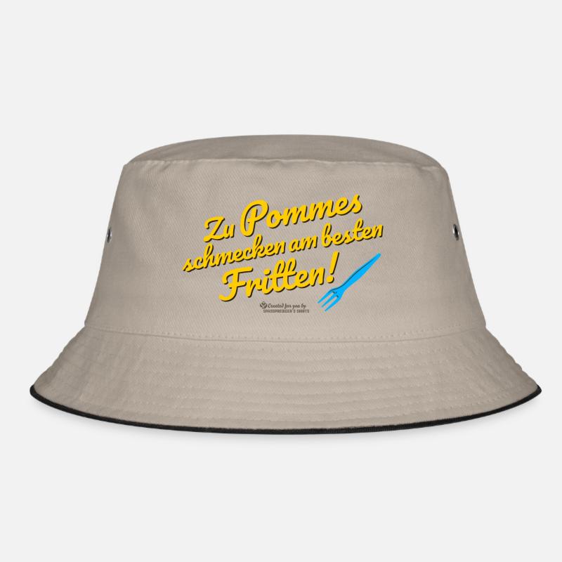 Witziges Spruchdesign mit Pommes und Frittens Bucket Hat