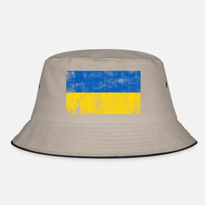 Drapeau Ukraine Drapeau Grunge Rétro Vintage - Bob - kaki/noir