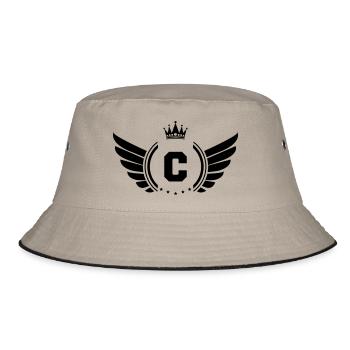 wappen C - Bucket Hat - Khaki/Schwarz - Vorne