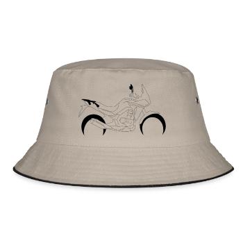 Motorrad - Bucket Hat - Khaki/Schwarz - Vorne