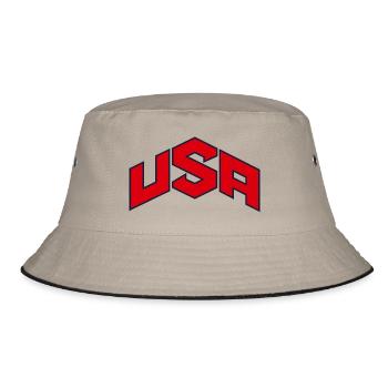 USA - Bucket Hat - khaki/black - Front