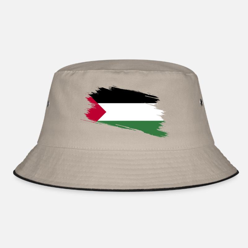 Palästina Flagge - Bucket Hat - Khaki/Schwarz