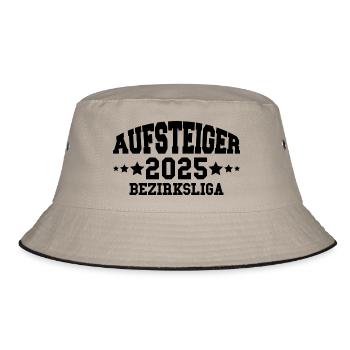 Aufsteiger 2025 Bezirksliga Aufstieg Fußball - Bucket Hat - Khaki/Schwarz - Vorne