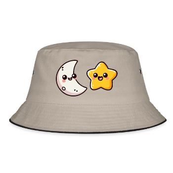 Star Moon - Bucket Hat - khaki/black - Front