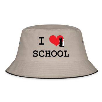 J'aime l'École : Motif Love School Iconique Noir - Bob - kaki/noir - Devant