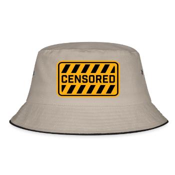 Censored Funny Statement Freedom Logo - Bucket Hat - khaki/black - Front