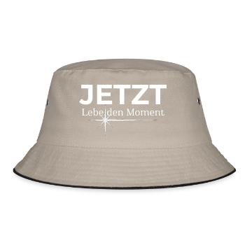 JETZT – Lebe den Moment - Bucket Hat - Khaki/Schwarz - Vorne