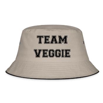 Team Veggie - Bucket Hat - Khaki/Schwarz - Vorne