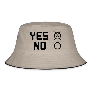 YES no - Bucket Hat - khaki/black - Front
