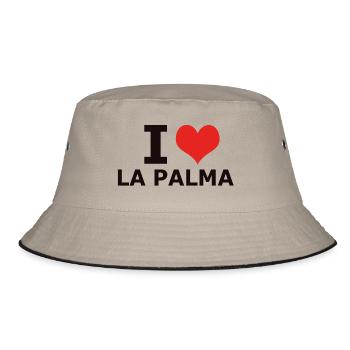 I LOVE LA PALMA - Bucket Hat - khaki/black - Front