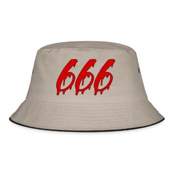 666 - Bucket Hat - Khaki/Schwarz - Vorne