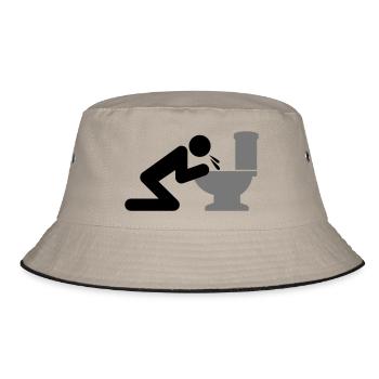 Man puking in the toilet - Bucket Hat - khaki/black - Front