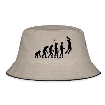 evolution_basketball_b_1c - Bucket Hat - Khaki/Schwarz - Vorne