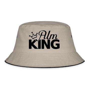Alm King Alpenverein Almen Österreich Apres Ski - Bucket Hat - Khaki/Schwarz - Vorne