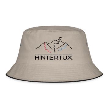Wintersport Skipiste Hintertux - Bucket Hat - Khaki/Schwarz - Vorne