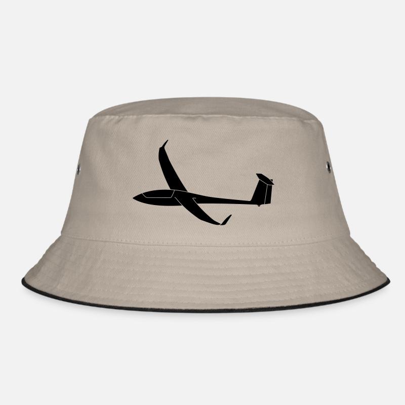 Segelflugzeug Geschenk Ventus - Bucket Hat - Khaki/Schwarz