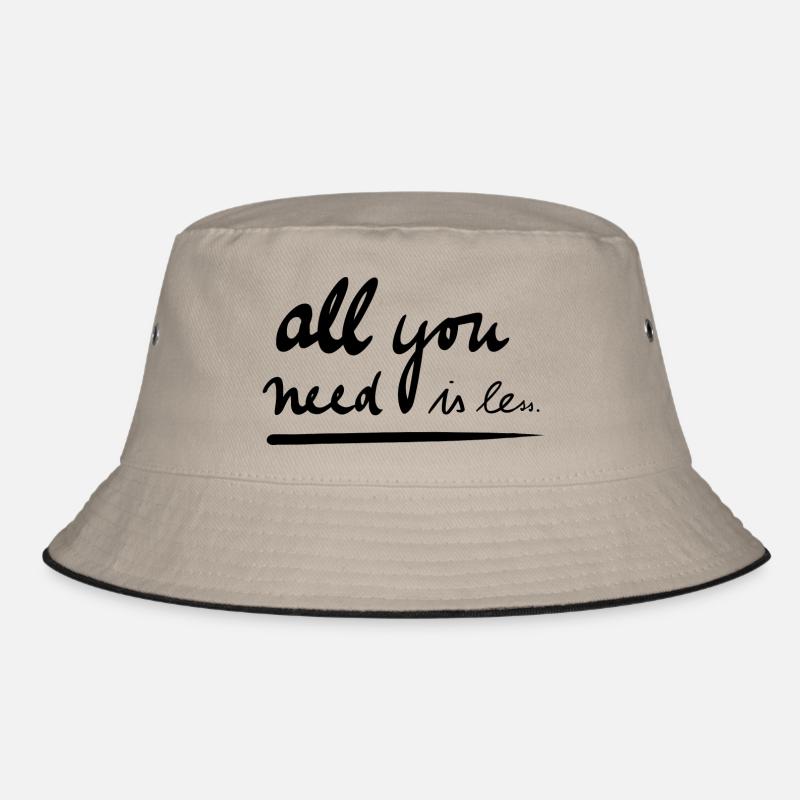 All you need is less - Bucket Hat - Khaki/Schwarz