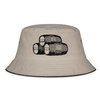 drei-faesser - Bucket Hat - Khaki/Schwarz - Vorne