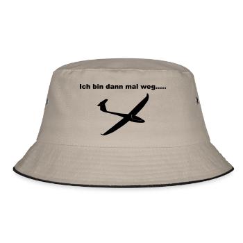 bin Segelfliegen Pilot - Bucket Hat - Khaki/Schwarz - Vorne