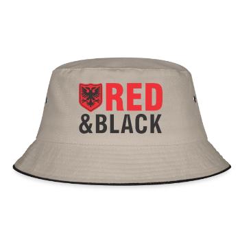 Albanian eagle red and black - Bucket Hat - khaki/black - Front