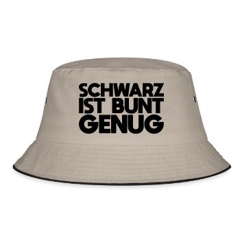 Schwarz ist bunt genug - Bucket Hat - Khaki/Schwarz - Vorne
