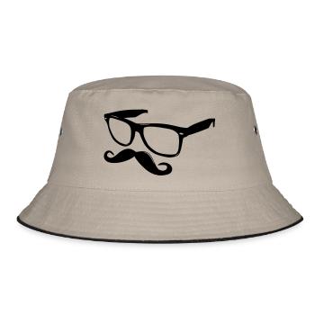 nerdy moustache - Bucket Hat - khaki/black - Front